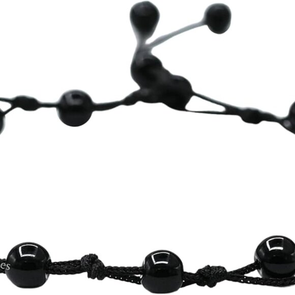 Chic Plus Size Black Obsidian Crystal Anklets for Women | Gemstone Wellness - Picture 1 of 6